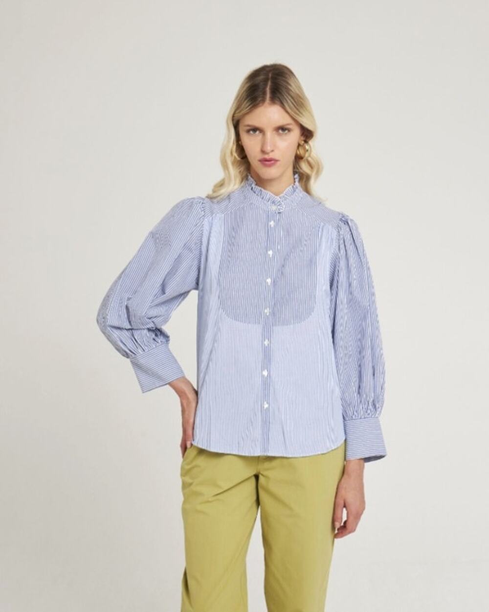 Antik Batik Polette Blue Stripe Blouse Women's size medium